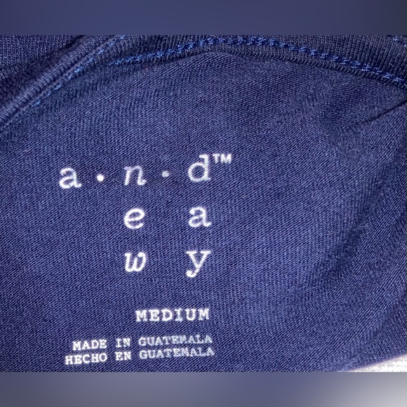 AND AWAY Navy and White Striped Women’s Blouse 3/4 sleeves Sz Med EUC! - Picture 9 of 10